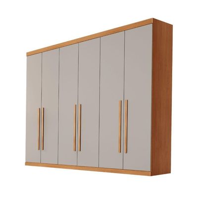 Guarda Roupa Casal Encanto 100% Mdf 6 Portas E 4 Gavetas Ruf Naturalle/off White