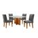 Conjunto Mesa Olímpia 90cm Tampo Mdf 4 Cadeiras Liz Moderna Linho Grafite Off White Imbuia