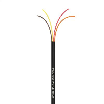 Cabo Manga 4x26 AWG - sem Blindagem Preto - 2 Metros
