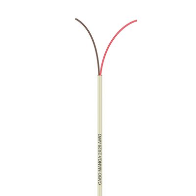 Cabo Manga 2X26 AWG - sem Blindagem Bege - 5 Metros