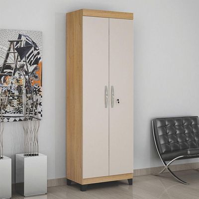 Armário Multiuso 2 Portas Com Chave Asteca Valdemóveis Cinamomo-off White