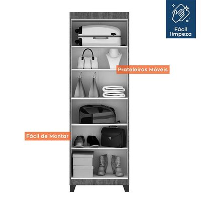 Armário Multiuso 2 Portas Com Chave Asteca Valdemóveis Cinamomo-off White