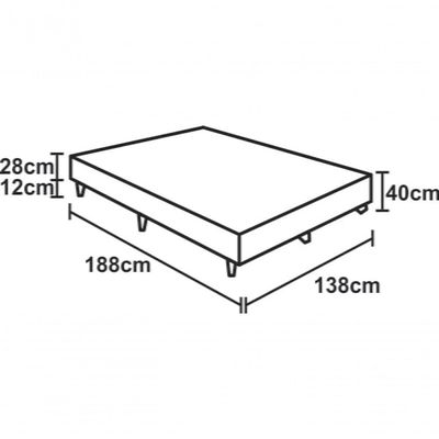 Cama Box Casal 138 Bello Box - Suede Cinza