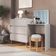 Cômoda Penteadeira Multifuncional Com Espelho E 3 Gavetas Grande Para Quarto Estilo Retrô Bege Dunas