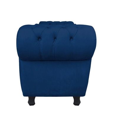 Recamier com Baú Grécia 195cm Suede Azul Marinho