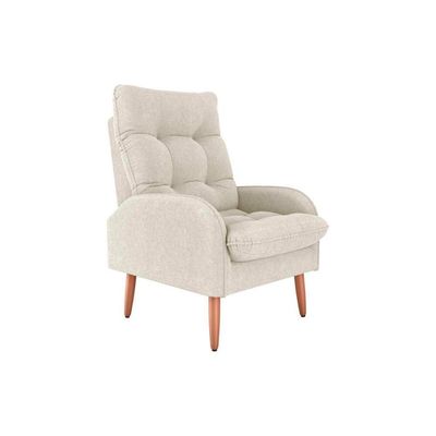 Poltrona Para Descanço Confortável Premium Nantes Matrix Boucle Bege