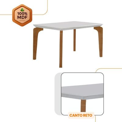 Conjunto Mesa Liz 120cm Com 4 Cadeiras Athenas Moderna Linho Grafite Off White Imbuia