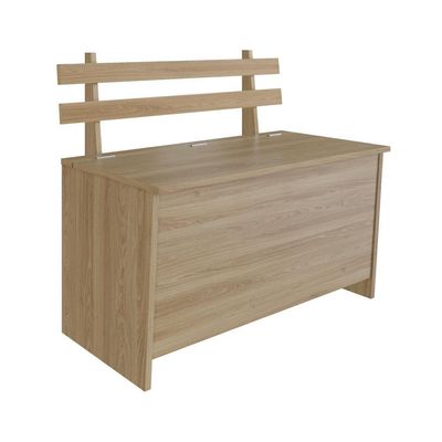 Armário Caixa De Lenha Porta Trecos Infantil 73cm Com Assento E Encosto Aveiro Oak Aveiro Oak