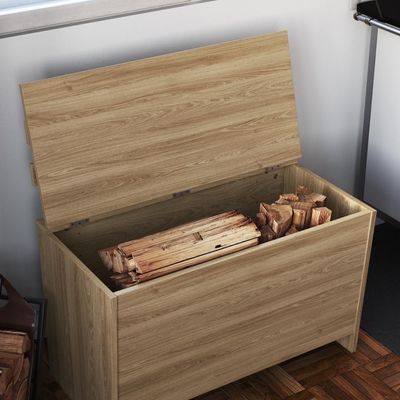 Armário Caixa De Lenha Porta Trecos Infantil 73cm Com Assento E Encosto Aveiro Oak Aveiro Oak