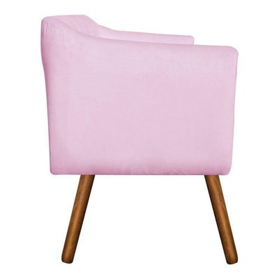 Namoradeira Julia 2 Lugares Rosa Bebê Pés Palito Castanho
