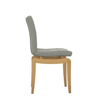 Cadeira Em Madeira Maciça Kappesberg Maya Suede Mescla Cinza/branco