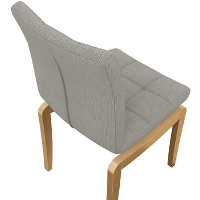 Cadeira Em Madeira Maciça Kappesberg Maya Suede Mescla Cinza/branco