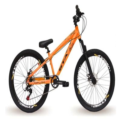 Bicicleta Aro 26 Freeride Gta Rebel Laranja 1x7v Câmbio Shimano