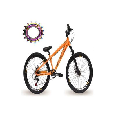 Bicicleta Aro 26 Freeride Gta Rebel Laranja Single Freio Hidráulico
