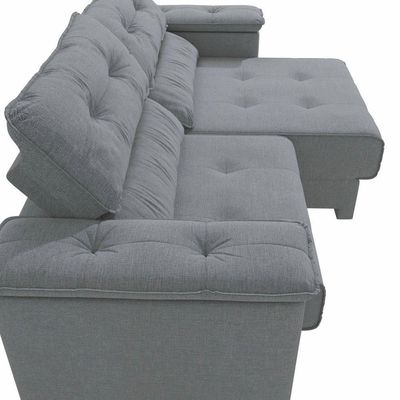 Sofá Cama Kappesberg Stelo Linho Cinza 230cm
