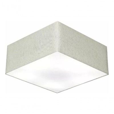 Plafon Quadrado Vivare Md-3000 Cúpula Em Tecido 12/25x25cm - Bivolt Rustico-cinza 127/220v