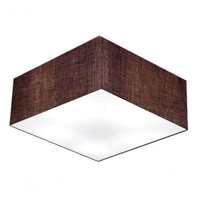 Plafon Quadrado Md-3012 Cúpula Em Tecido 21/50x50cm Café - Bivolt