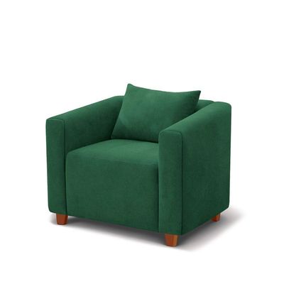 Poltrona Decorativa Helena Veludo Verde - Inova Decorações