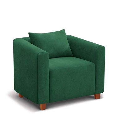 Poltrona Decorativa Helena Veludo Verde - Inova Decorações