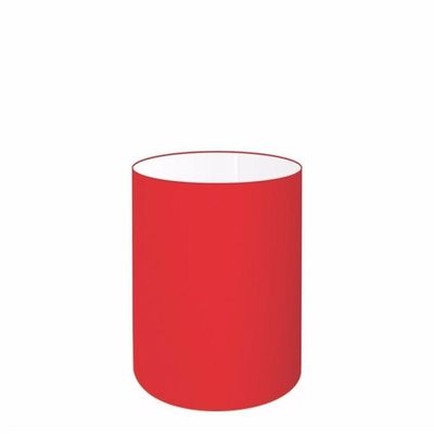 Cúpula Abajur E Luminária Cilíndrica Vivare Cp-7006 ø18x25cm - Bocal Nacional Vermelho