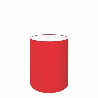 Cúpula Abajur E Luminária Cilíndrica Vivare Cp-7006 ø18x25cm - Bocal Nacional Vermelho