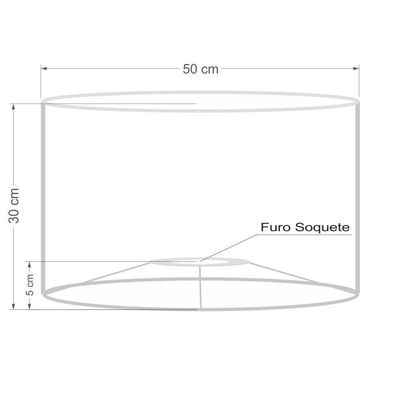 Cúpula Abajur Cilíndrica Cp-7025 ø50x30cm Linho Bege