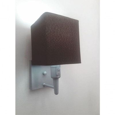 Arandela Quadrada Vivare Md-2019 Com Interruptor Cúpula Em Tecido Bivolt Cinza-café 127-220v