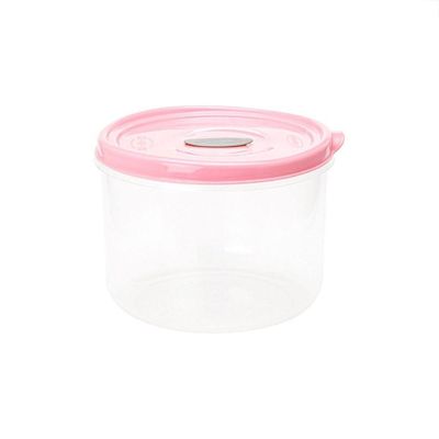 Pote Redondo Para Micro-ondas E Freezer Com Válvula 1l - Linha Wave Plasvale Rosa