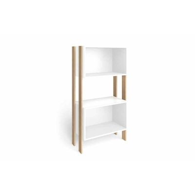 Estante para Sala RT3092 c/ 2 Nichos Rustico/Branco - Movelbento