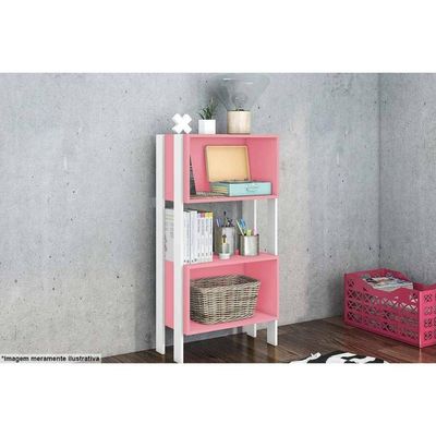 Estante para Sala RT3092 c/ 2 Nichos Rustico/Branco - Movelbento