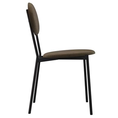 Kit 02 Cadeiras Estofada Para Sala De Jantar Azuri Preto C01 Veludo Marrom Sand - Lyam Decor