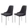 Conjunto Com 2 Cadeiras Metal Vicenza Moderna Mobilia Linho Preto Prata