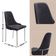Conjunto Com 2 Cadeiras Metal Vicenza Moderna Mobilia Linho Preto Prata