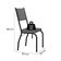 Conjunto Sala De Jantar Mesa Tampo Granito 1,20m Com 4 Cadeiras Diana Artefamol Preto/platina