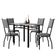 Conjunto Sala De Jantar Mesa Tampo Granito 1,20m Com 4 Cadeiras Diana Artefamol Preto/platina