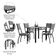 Conjunto Sala De Jantar Mesa Tampo Granito 1,20m Com 4 Cadeiras Diana Artefamol Preto/platina