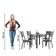 Conjunto Sala De Jantar Mesa Tampo Granito 1,20m Com 4 Cadeiras Diana Artefamol Preto/platina