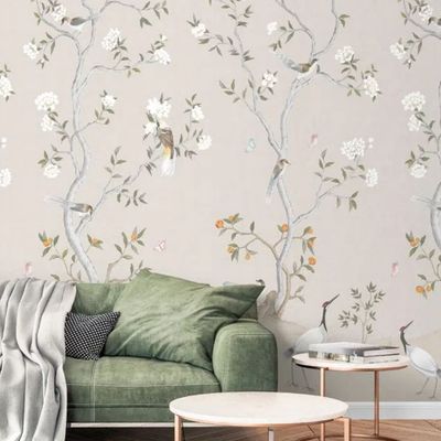 Mural de Parede Hana Floral Bege 1911-2