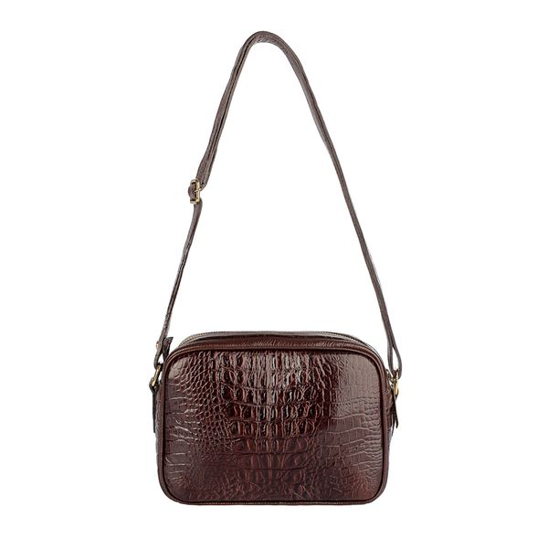 Bolsa quadrada pequena de couro croco Diana Preto Bolsa quadrada pequena de couro croco Diana Preto