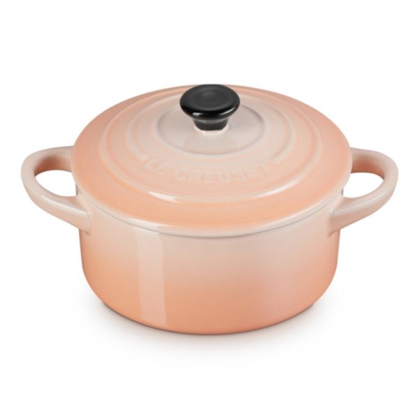 MINI COCOTTE LE CREUSET 250 ML 10CM PUXADOR PRETO PESSEGO PECHE 71901104230100