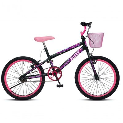 Bicicleta Jully Aro 20 Aero 36 Raias, Freios V-brake Dianteiro E Traseiro, Suporte De Guidão Down Hill E Cestinha