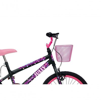 Bicicleta Jully Aro 20 Aero 36 Raias, Freios V-brake Dianteiro E Traseiro, Suporte De Guidão Down Hill E Cestinha