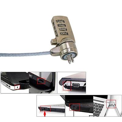 Trava De Segurança Notebook Pc Com Senha Cabo De Aço Segredo 4 Digitos
