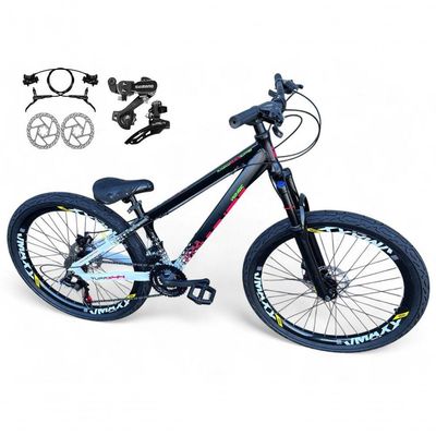 Bicicleta Aro 26 VikingX Tuff X44 21v Freio a Disco Preto Branco