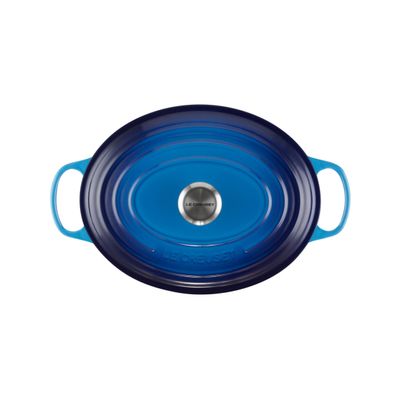 PANELA OVAL LE CREUSET SIGNATURE FERRO ESMALTADO 31CM AZURE BLUE 21178312202430