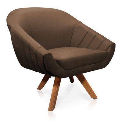 Kit 01 Namoradeira 02 Lugares E 02 Poltronas Giovana Suede Marrom