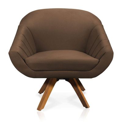 Kit 01 Namoradeira 02 Lugares E 02 Poltronas Giovana Suede Marrom