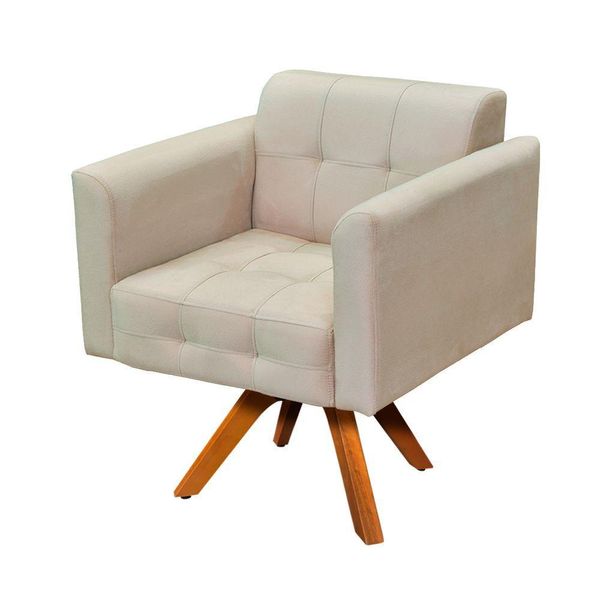 Kit 01 Namoradeira E 02 Poltronas Elisa Suede Bege Kit 01 Namoradeira E 02 Poltronas Elisa Suede Bege