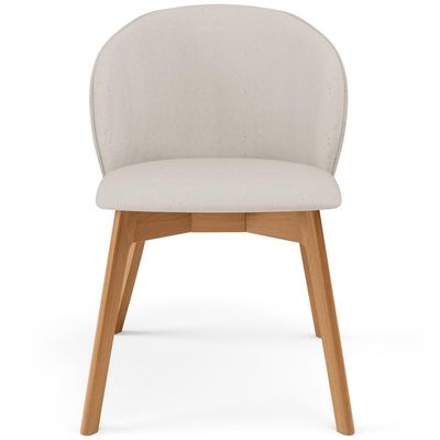 Kit 02 Cadeiras de Jantar e Estar Living Estofada Mia L02 Linho Cru - Lyam Decor