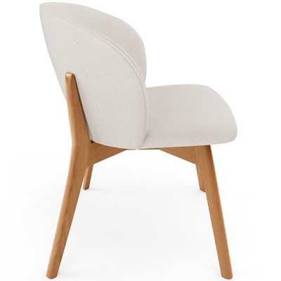 Kit 02 Cadeiras de Jantar e Estar Living Estofada Mia L02 Linho Cru - Lyam Decor
